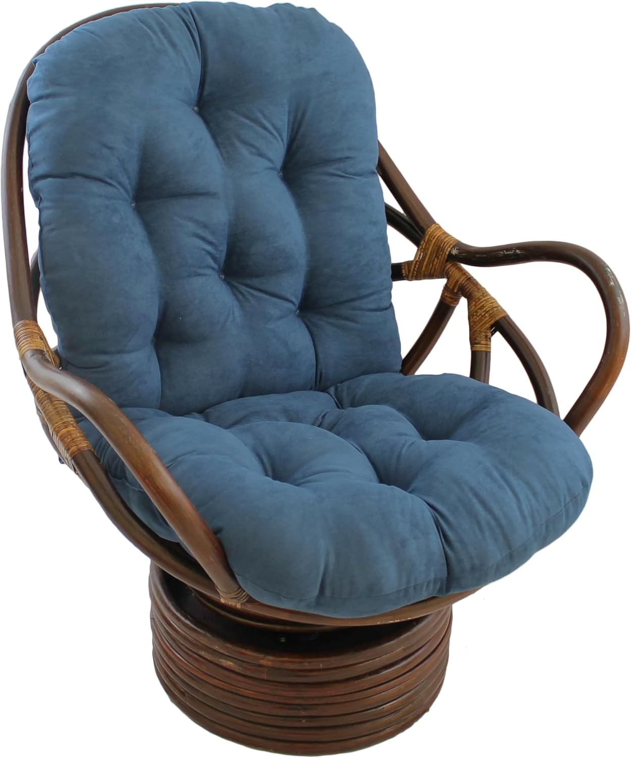 Blazing Needles High Back Chair Cushion in Indigo for Comfort