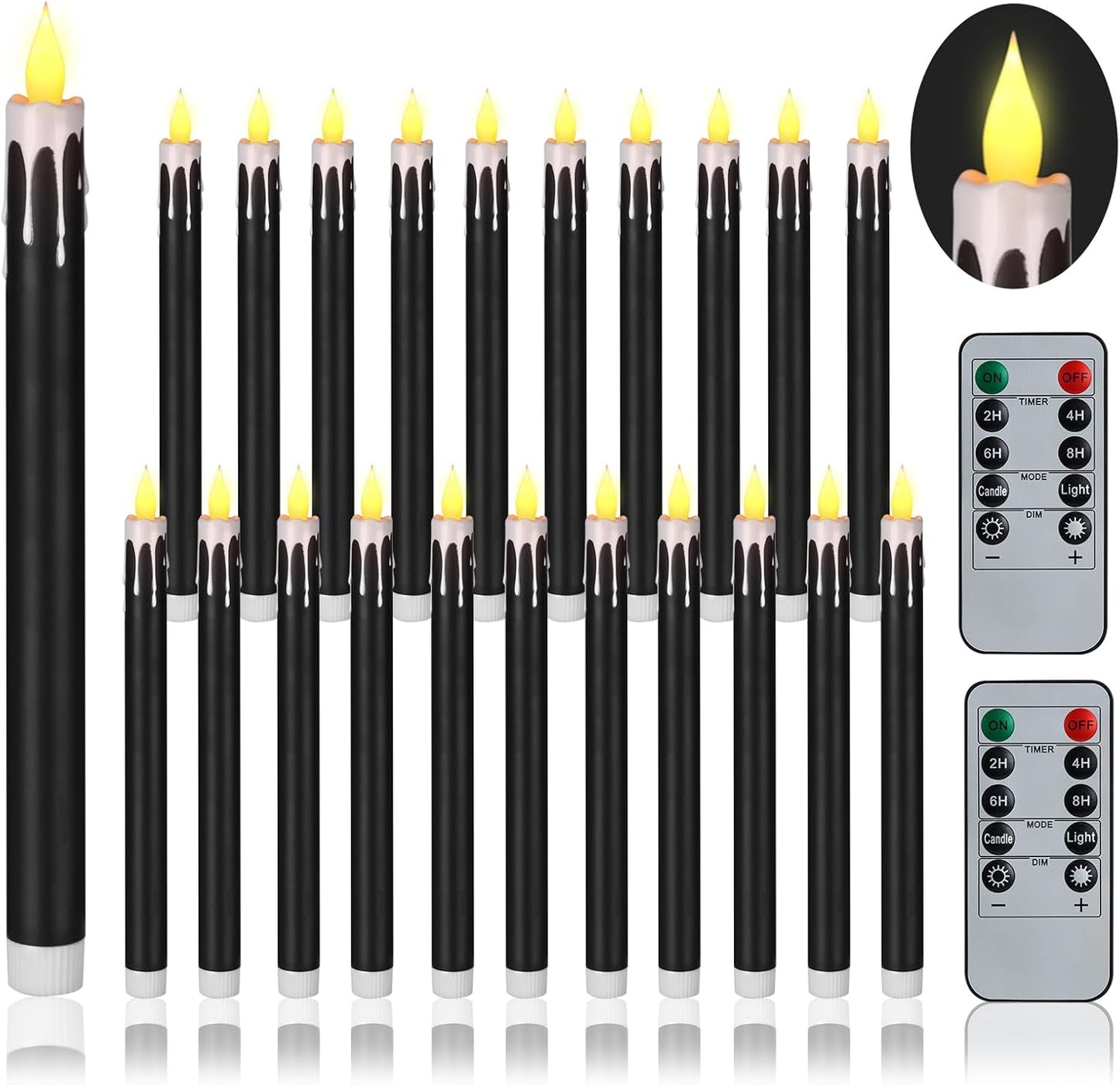 Flameless Taper Candles 10.6in with Remote for Safe Ambiance