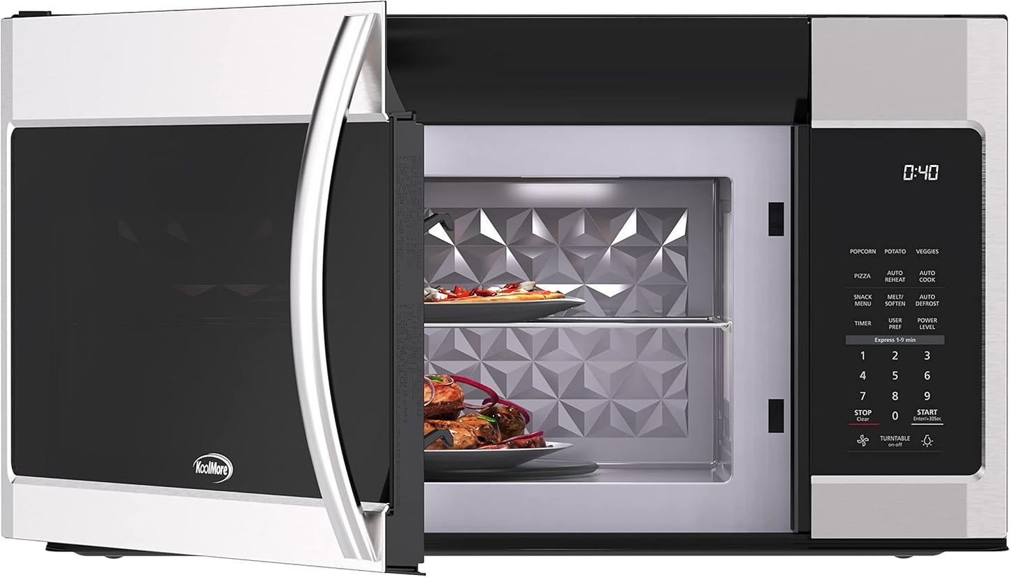 KoolMore 30 Microwave Oven & Vent Hood Combo, Auto Cook, Reheat, 11 Power Levels