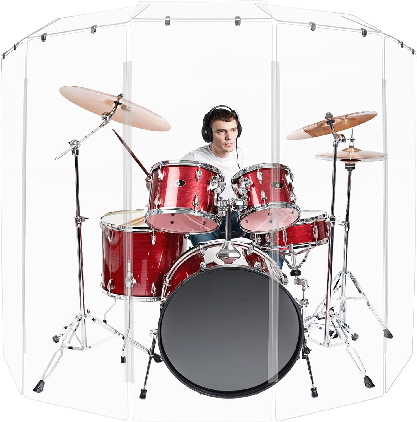 Premium 6ft Drum Shield with Deflectors for Superior Sound Control