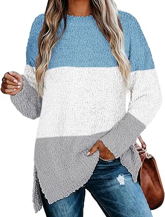 NIASHOT Womens Sweaters Crewneck Long Sleeve Tunic Tops for Leggings