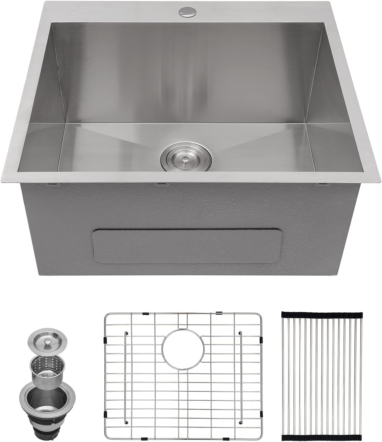 Kichae 25 Inch Laundry Sink - Durable Stainless Steel Utility Sink