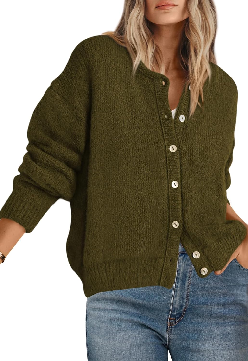 PRETTYGARDEN Long Sleeve Crewneck Cardigans for Women 2025