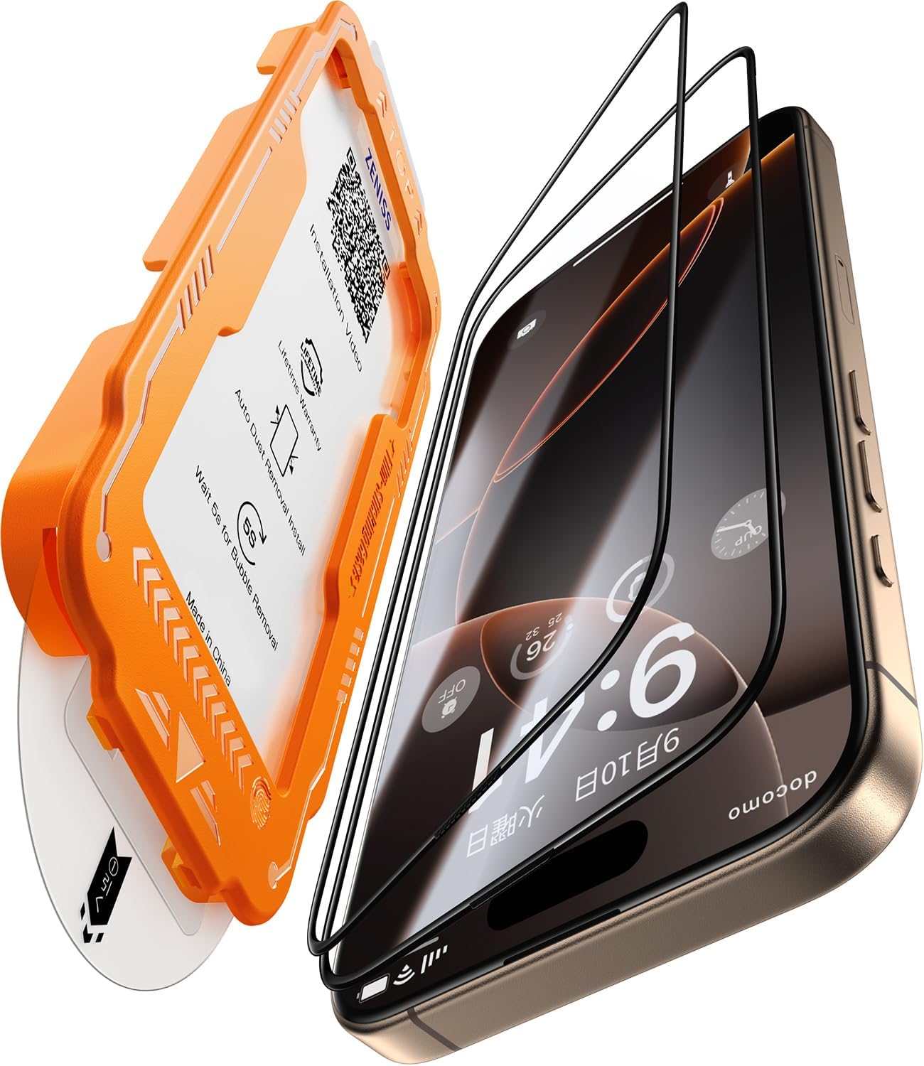 NeverBreak 9H+ Hardness iPhone 16 Pro Screen Protector 2 Pack