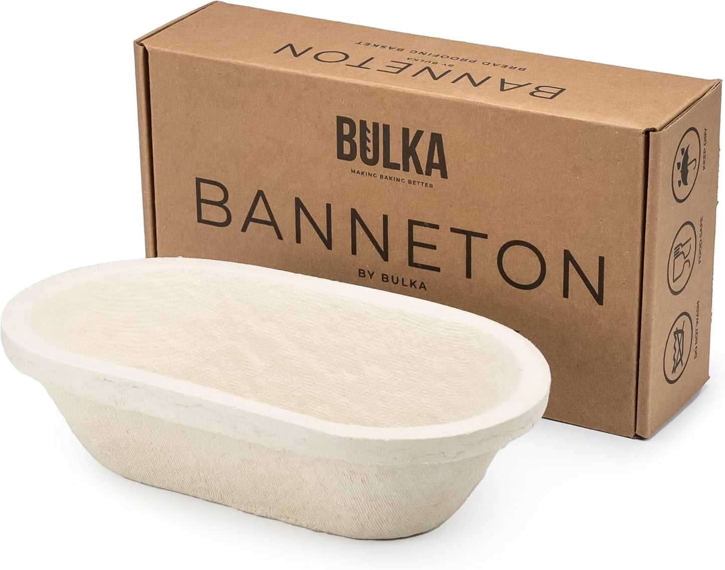 Bulka Small Oval 500g Banneton Bread Proofing Basket for Sourdough