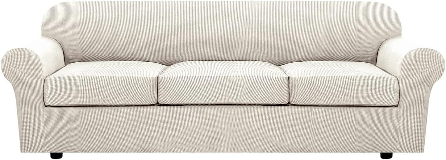 H.VERSAILTEX 4 Piece Stretch Sofa Covers for Large Sofas