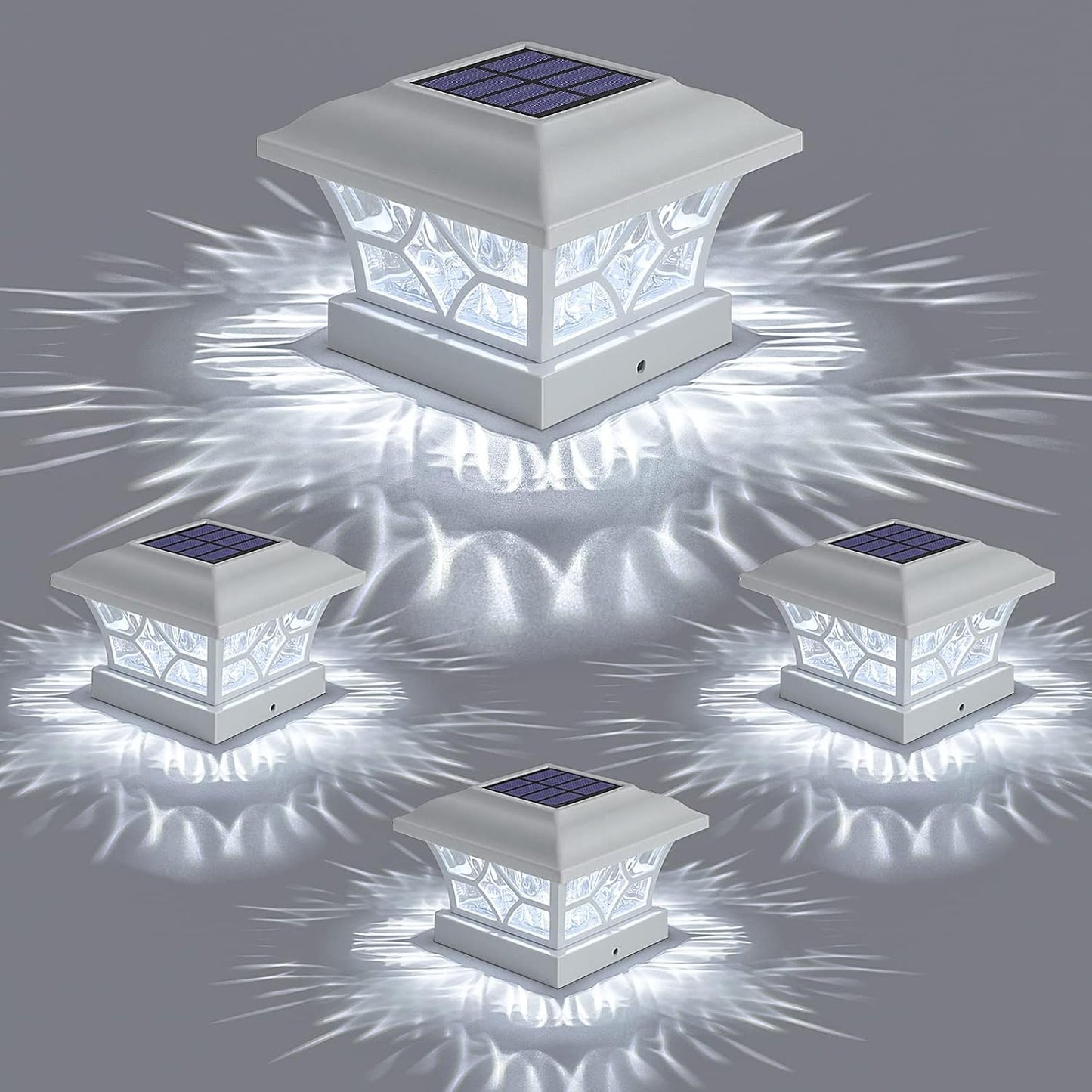 APONUO Solar Post Cap Lights - 4x4, 5x5, 6x6 Sizes Available