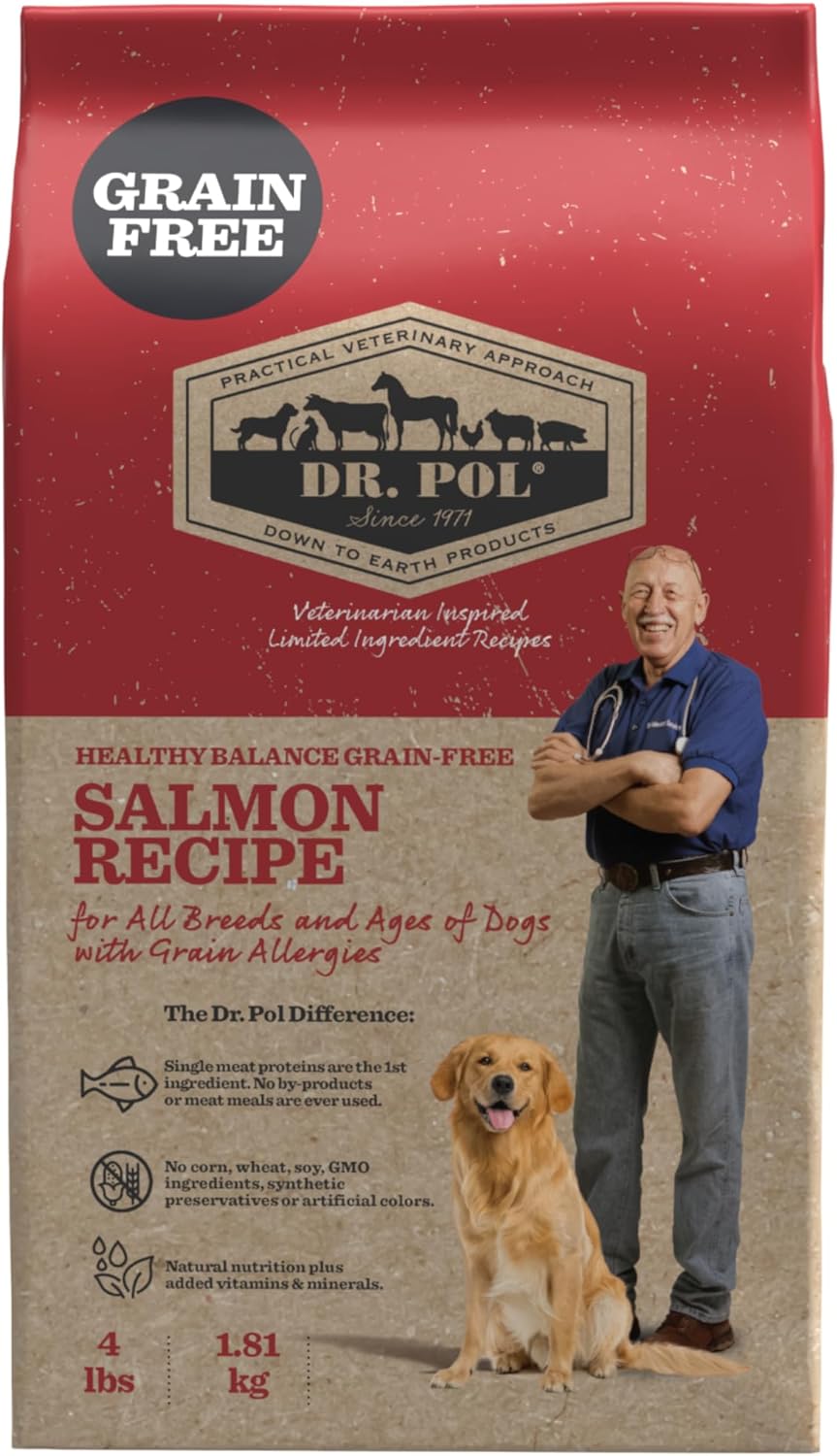 Grain Free Salmon Dog Food - Premium Natural Kibble for Dogs