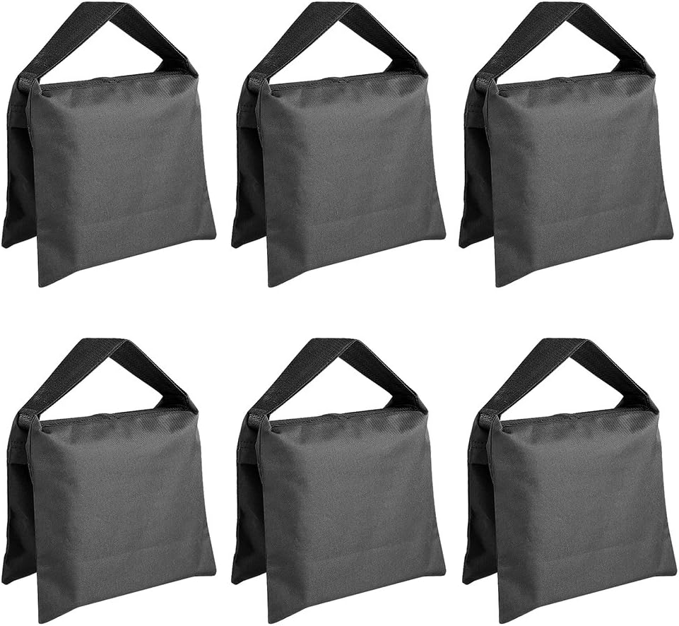 Neewer 6 Pack Black Sand Bag for Photography Studio Equipment