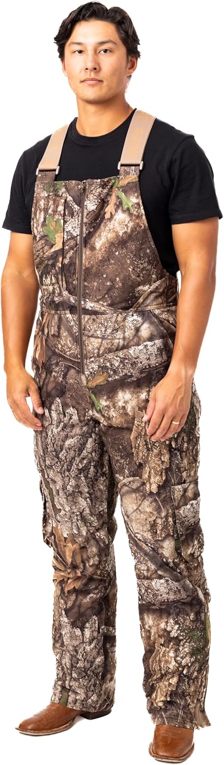 Realtree Men's Camo Hunting Insulated Bibs for Ultimate Warmth