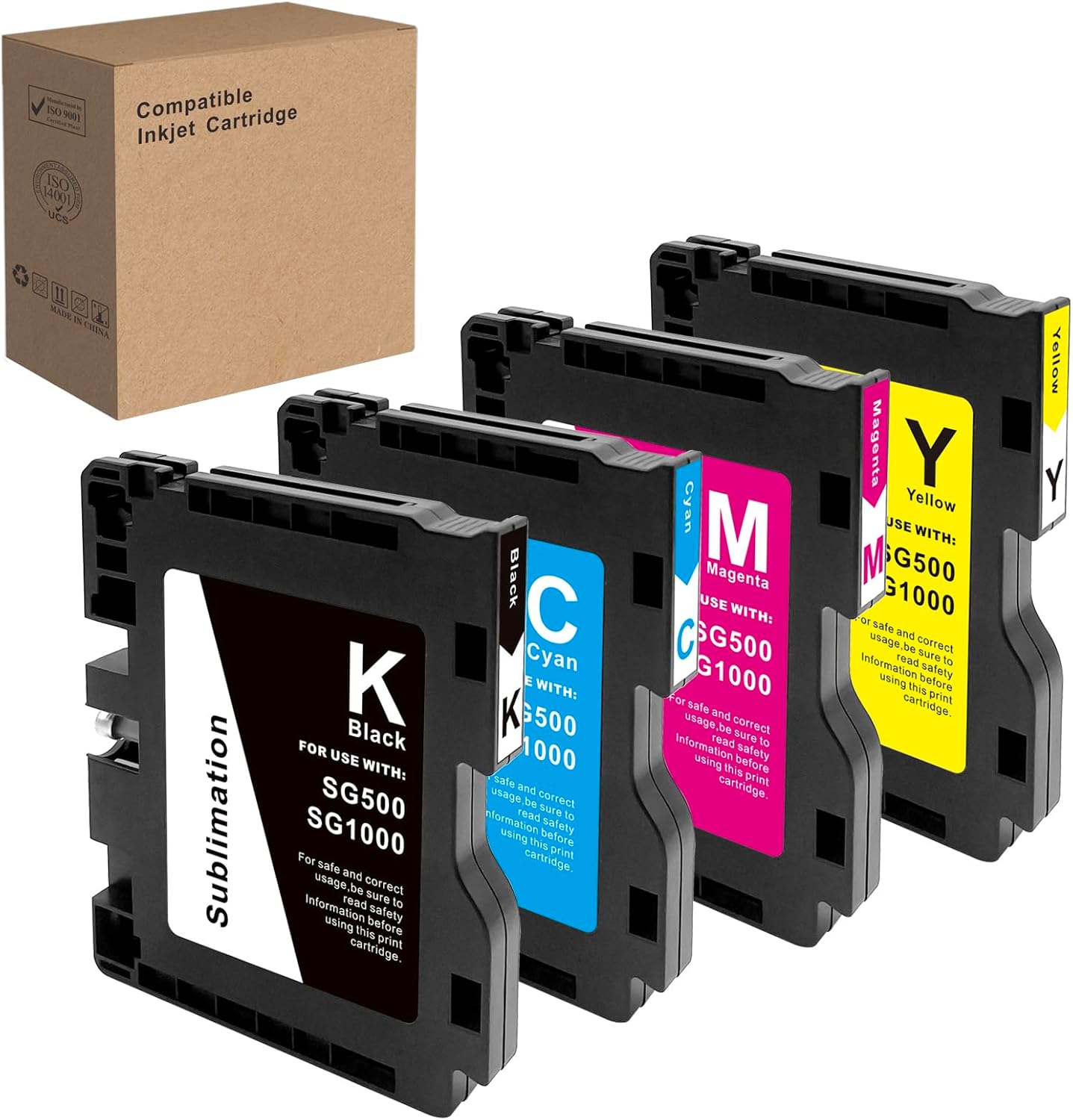 SG500 SG1000 Sublimation Ink Cartridge Pack of 4 for Quality Prints