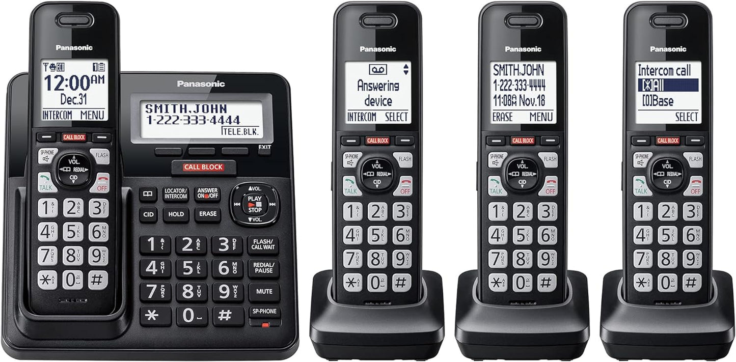 Panasonic Cordless Phone with Advanced Call Block and Recording