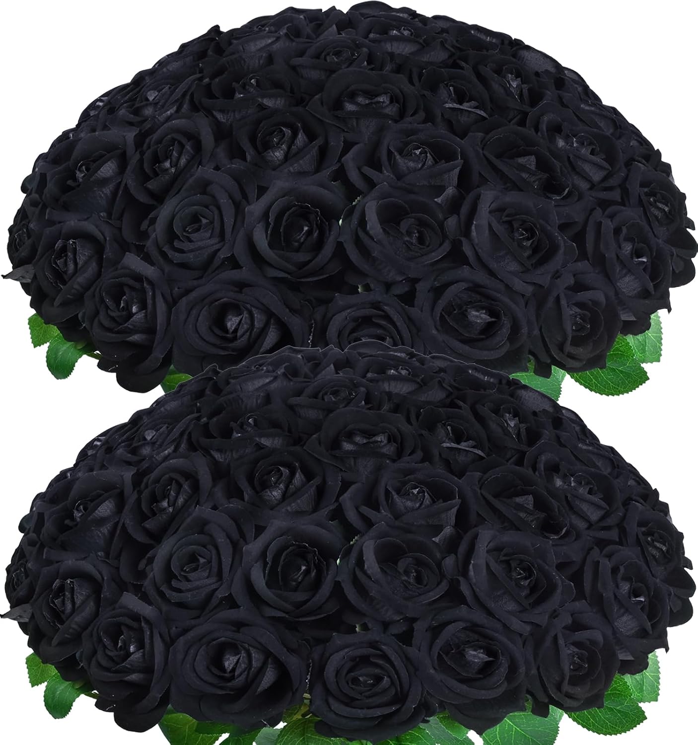 50 Pcs Black Roses Artificial Flowers for Weddings and Decor