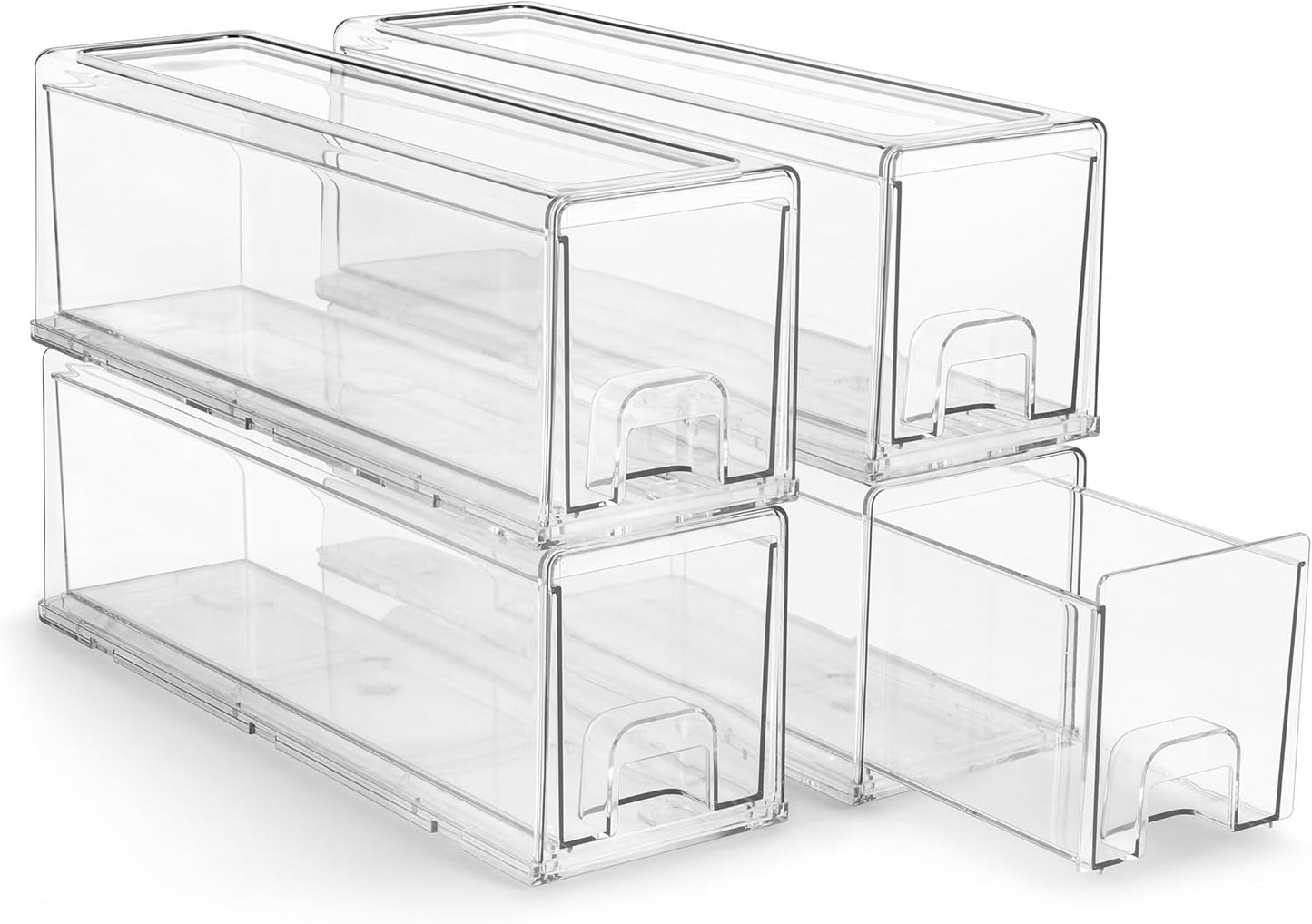 Sorbus Small Clear Stackable Storage Drawers for Home Organization