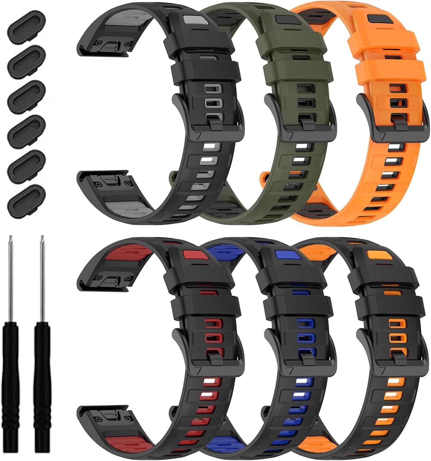 22mm Silicone Watchband for Garmin Tactix 8 and Fenix 8 Models