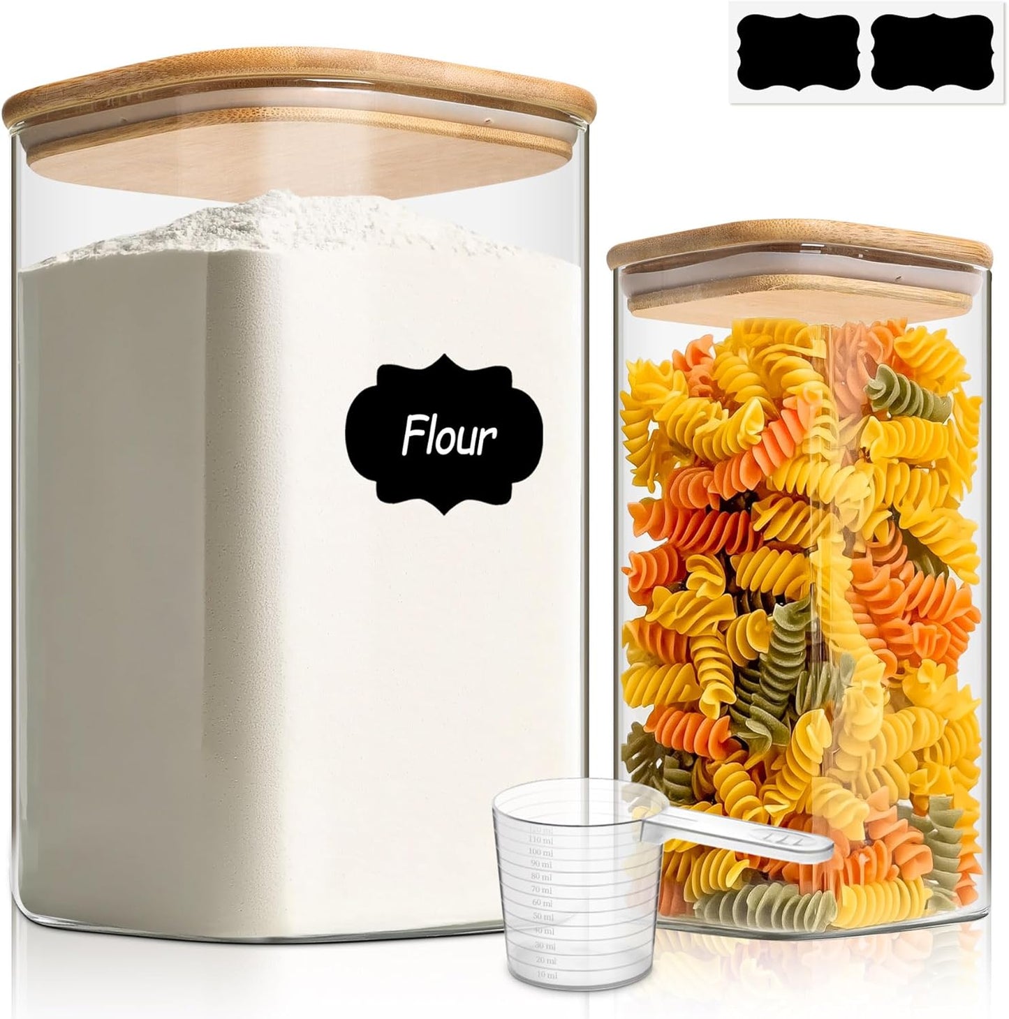 ComSaf Glass Pantry Storage Containers for Flour and Sugar