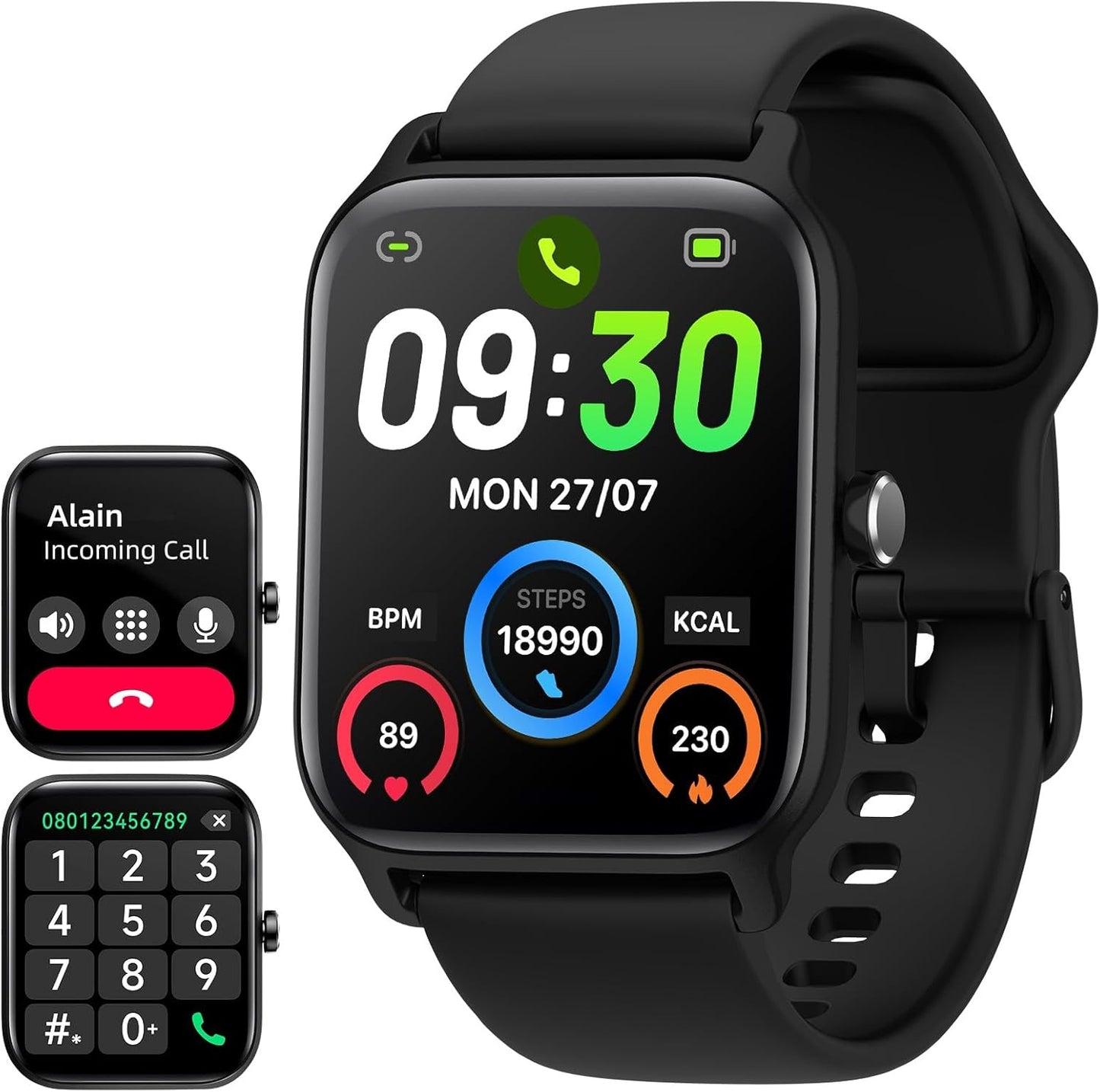 Smartwatch 1.8'' Alexa Fitness Tracker IP68 Waterproof - Calls, Heart Rate, Sleep Monitor!