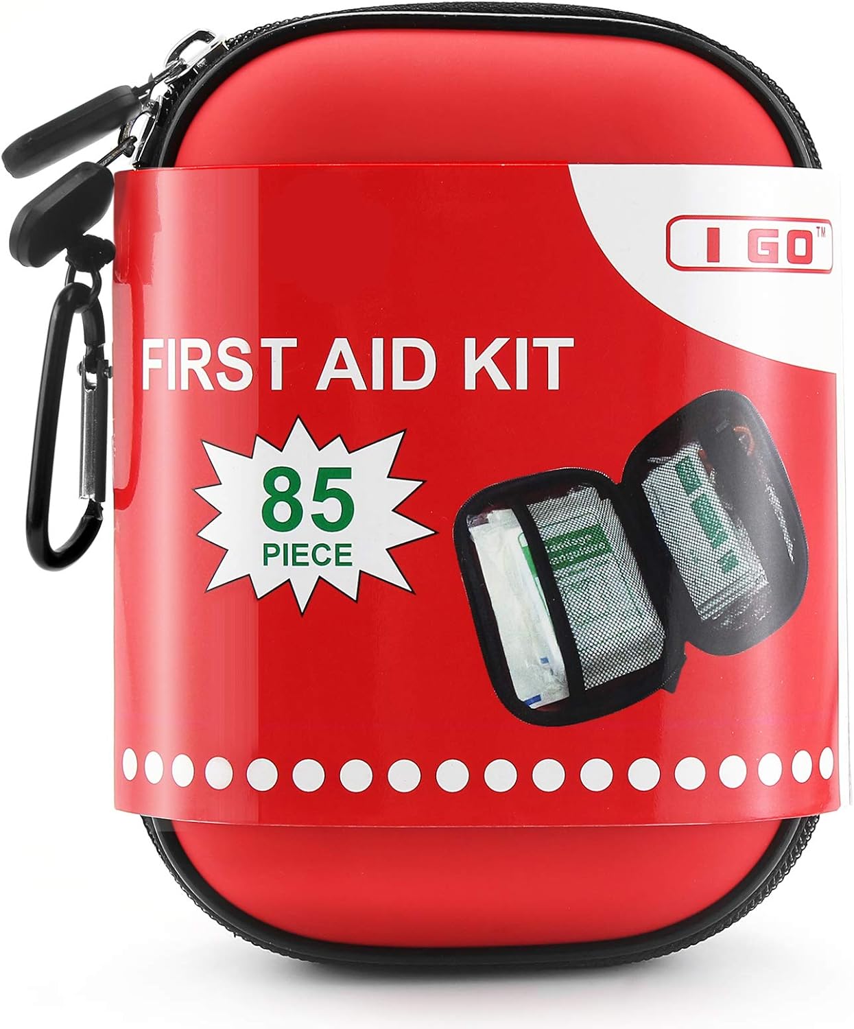 I GO 85pc Hard Shell Mini First Aid Kit - Portable Safety Essential