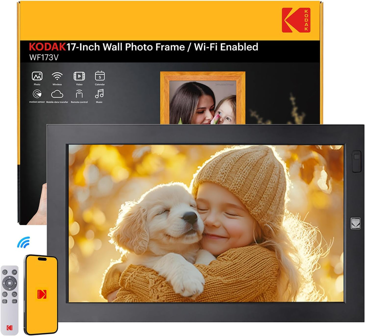 KODAK 17.3in X-Large WiFi Digital Picture Frame for Family