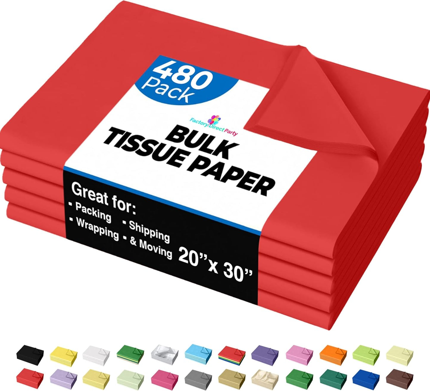 Bulk Red Tissue Paper for Gift Bags and Packing Supplies