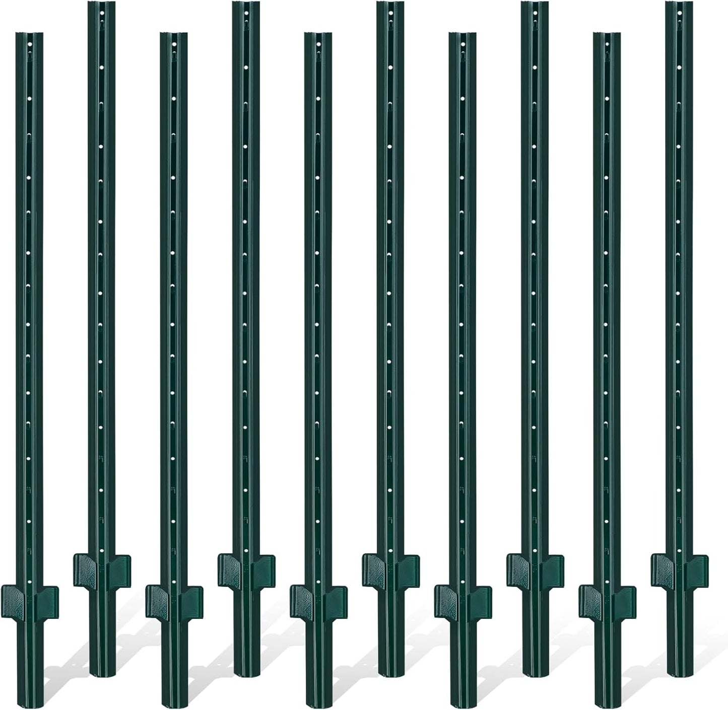 Gtongoko 5 Feet Sturdy Duty Metal Fence Post Pack of 10 for Fencing