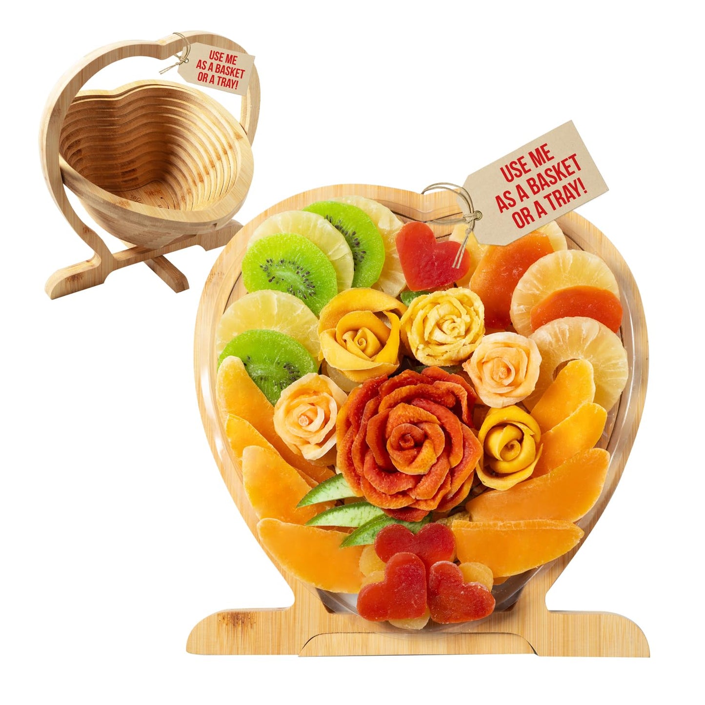 Dried Fruit Heart Food Tray - Healthy Gourmet Snack Box