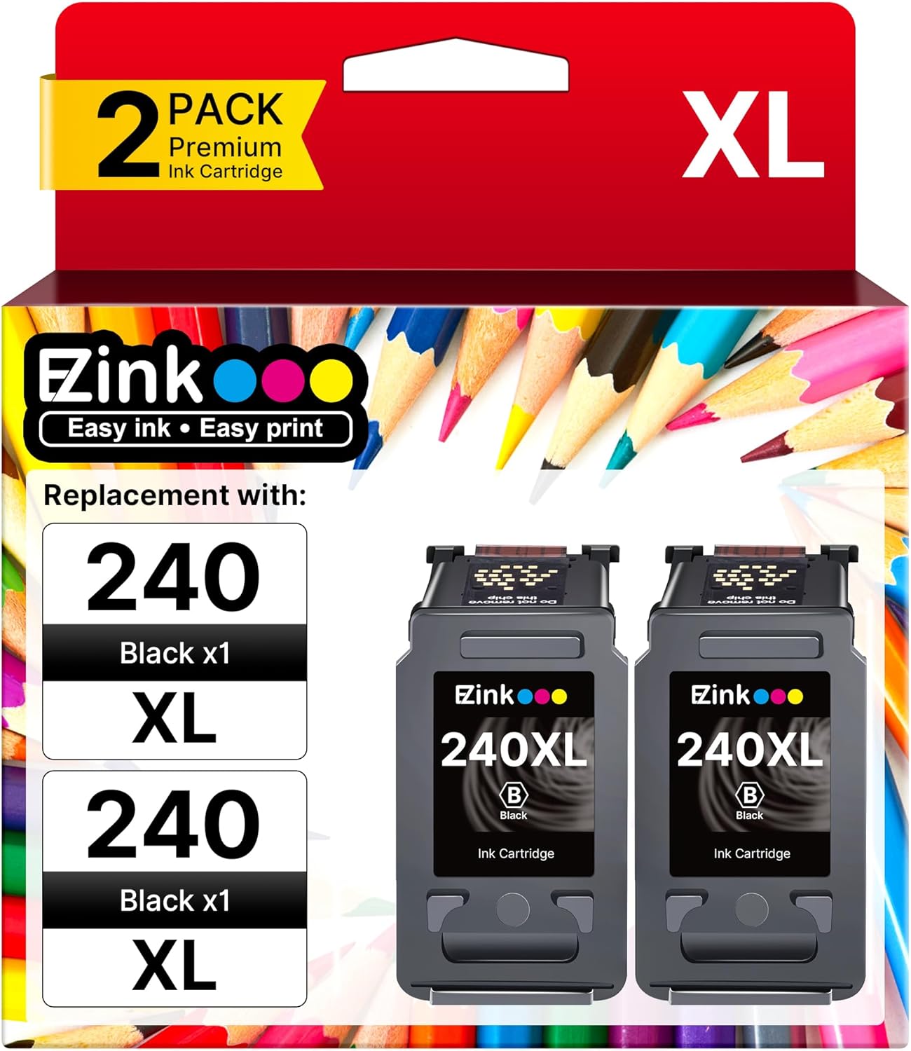 240XL Ink Cartridge Replacement for Canon Printers - 2 Pack