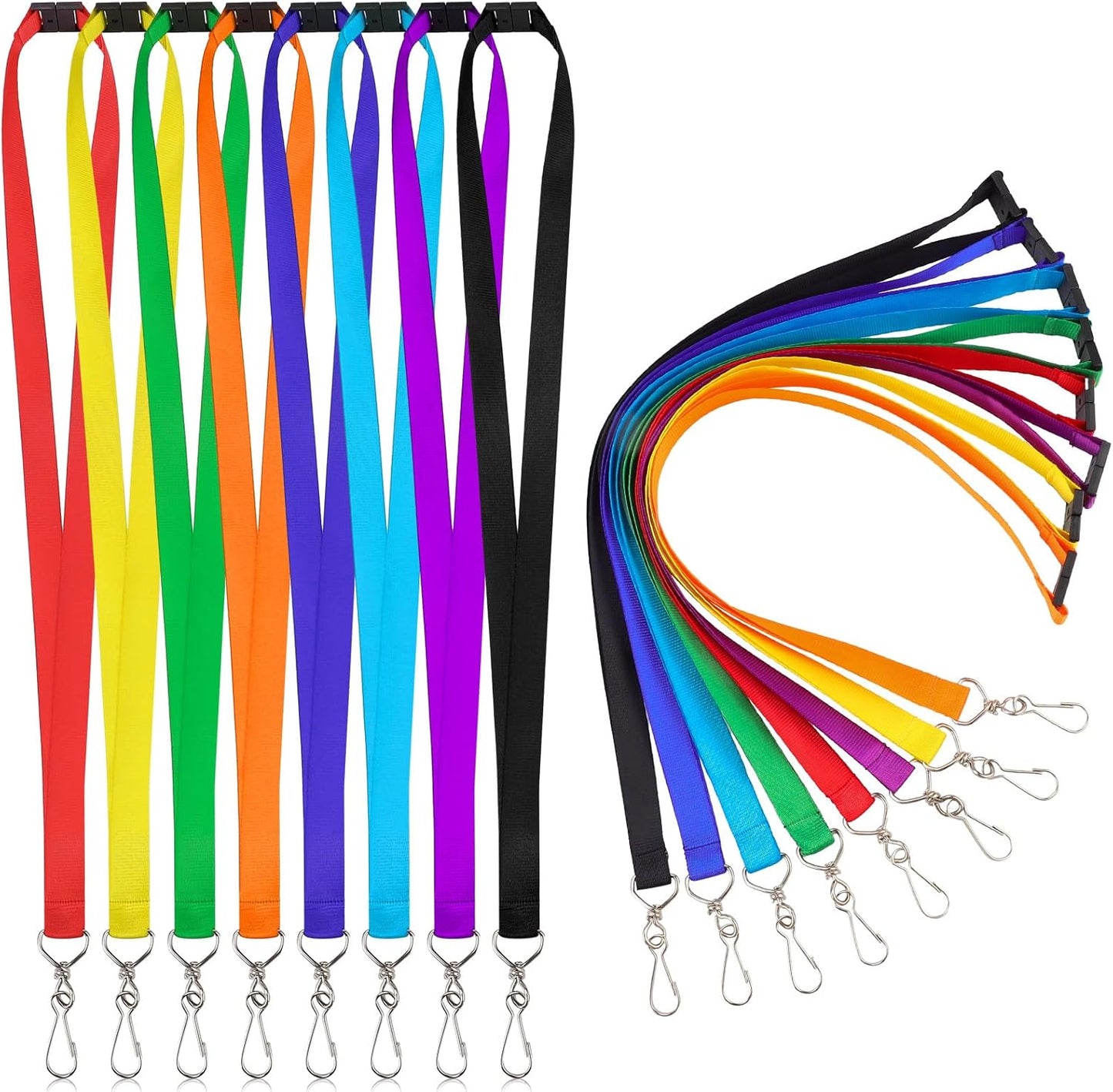 120 Pcs Breakaway Lanyard for Id Badges in 8 Vibrant Colors