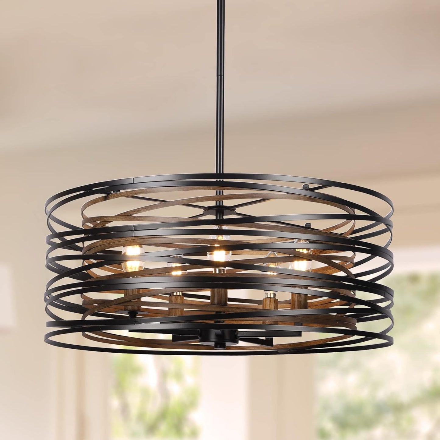 19.7 Farmhouse Dining Room Light Fixture with Retro Design