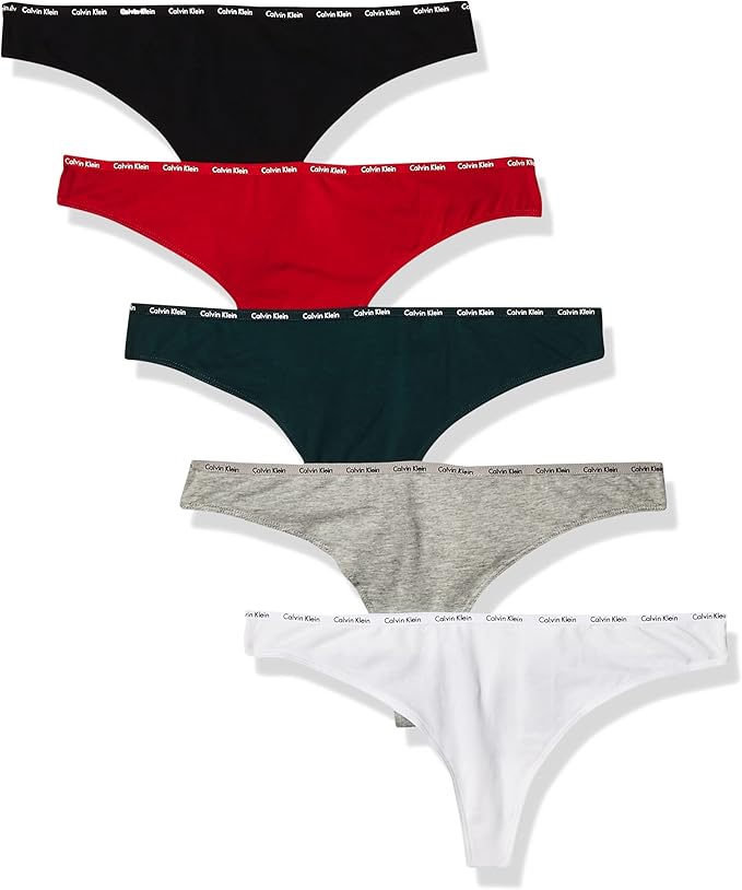 Calvin Klein Women's Cotton Logo Stretch Thong Panties Multipack