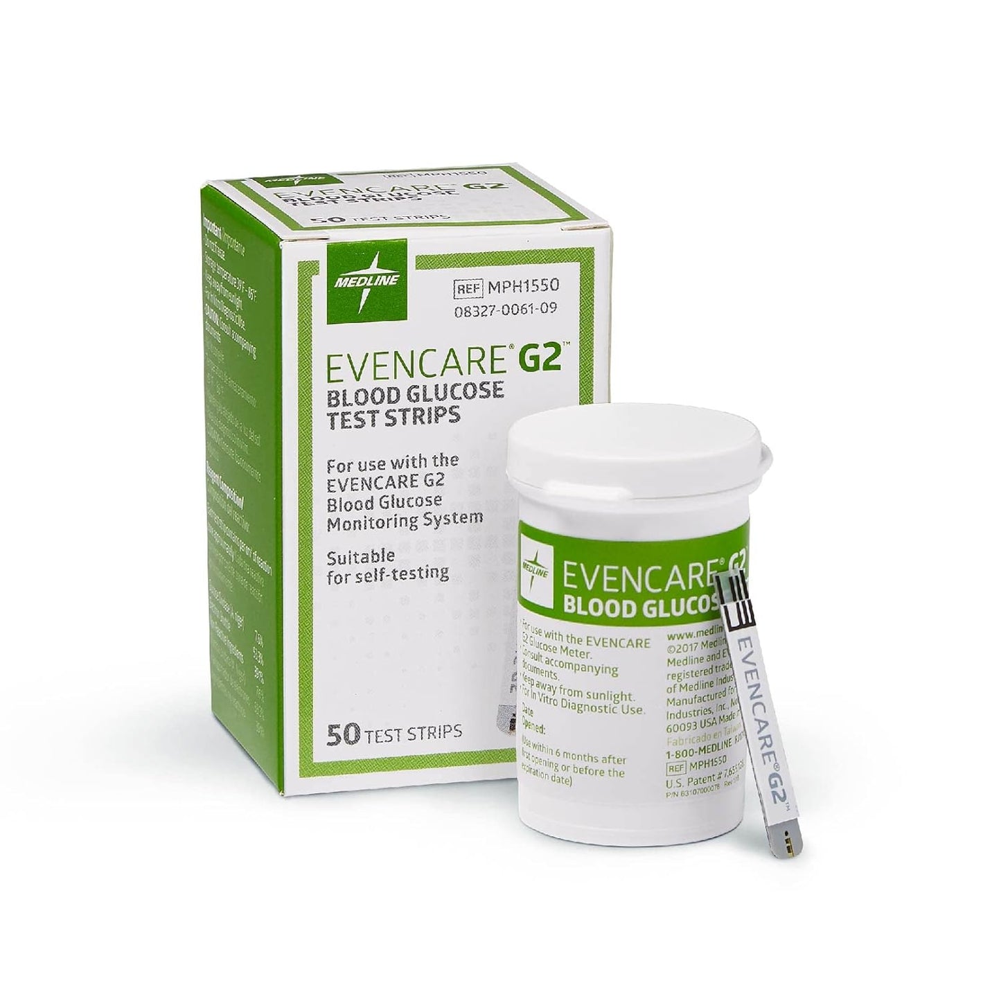 Medline EvenCare G2 Blood Glucose Test Strips for Quick Testing