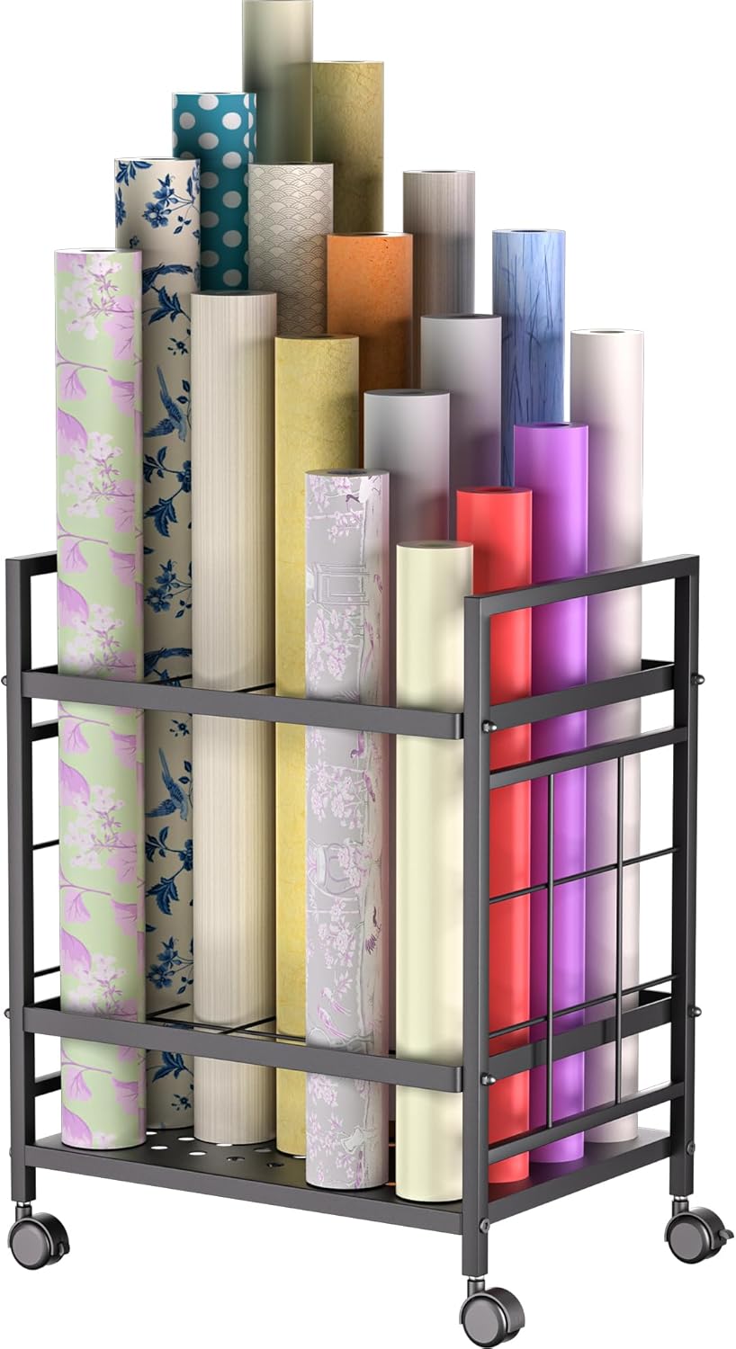 Blueprint Storage Rack with Wheels for Organizing Plans and Maps