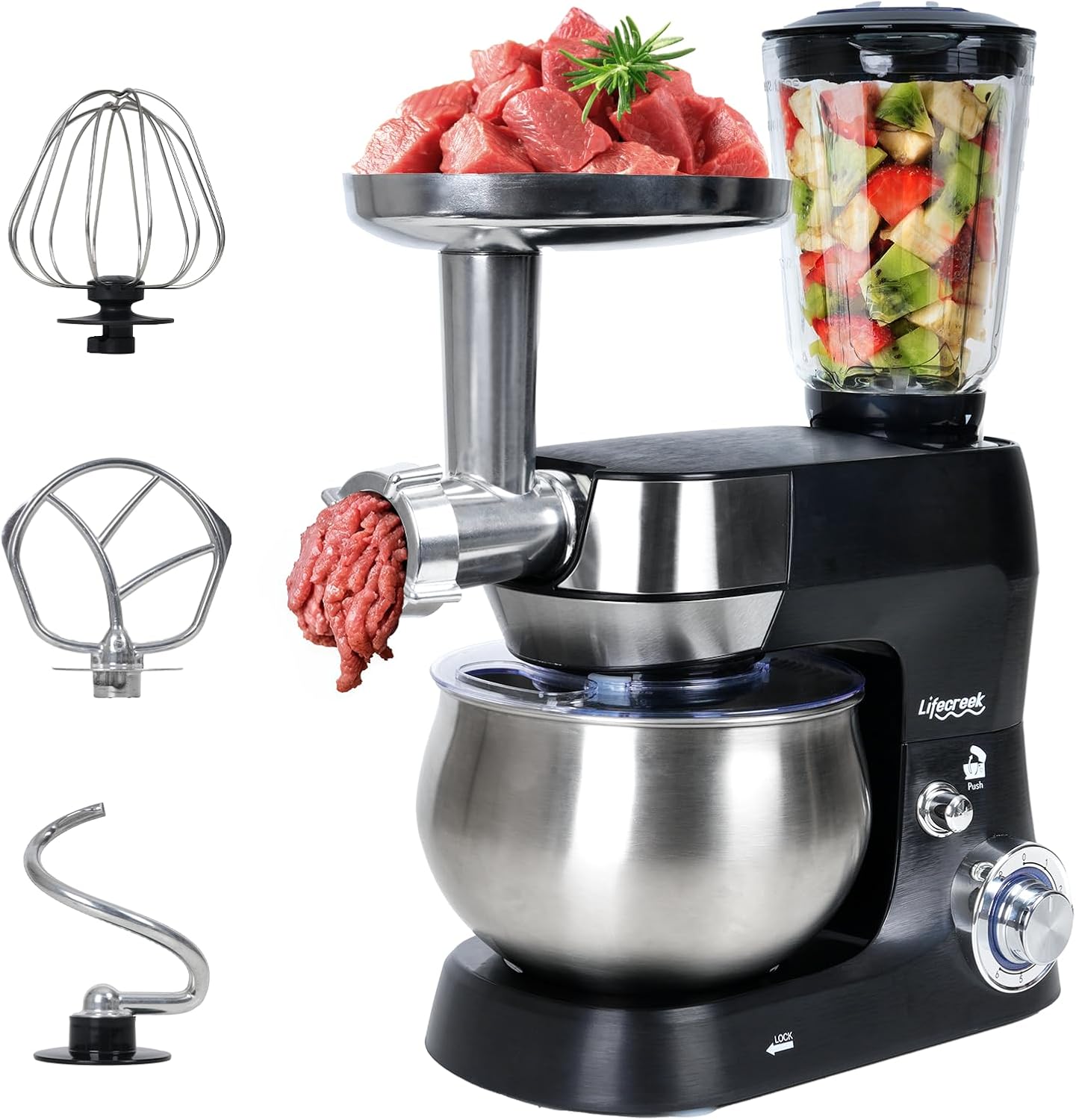 6-in-1 Multifunctional Stand Mixer with Meat Grinder and Juicer