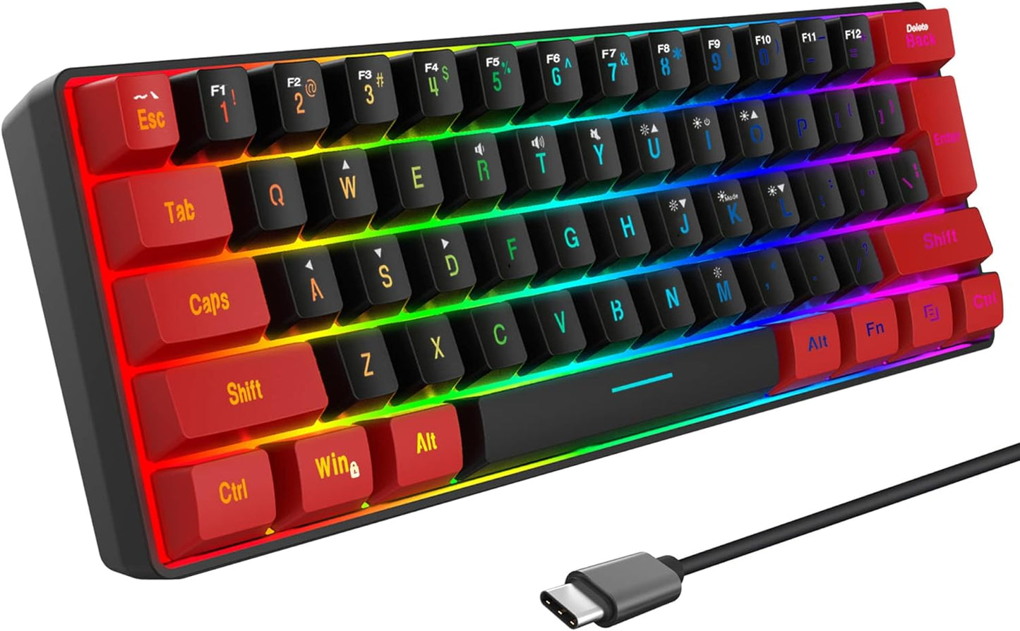 Snpurdiri 60% RGB Wired Gaming Keyboard