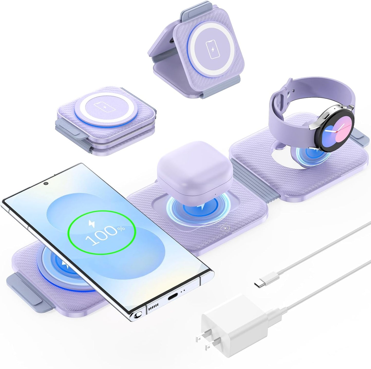Compact Foldable Wireless Charger for Samsung Devices