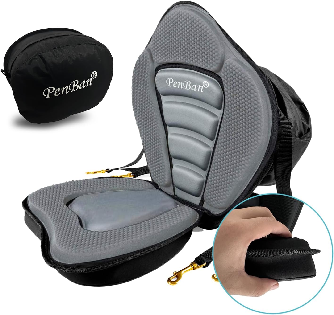 Universal Deluxe Kayak Seat Cushion with Storage Bag for Comfort