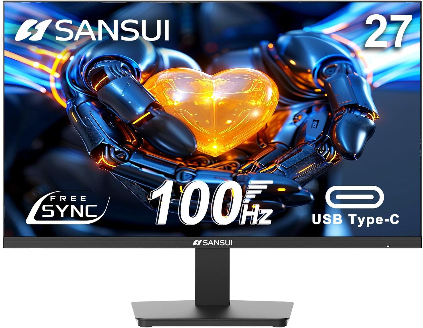SANSUI 27 FHD Monitor: 100Hz Refresh Rate for Smooth Gaming