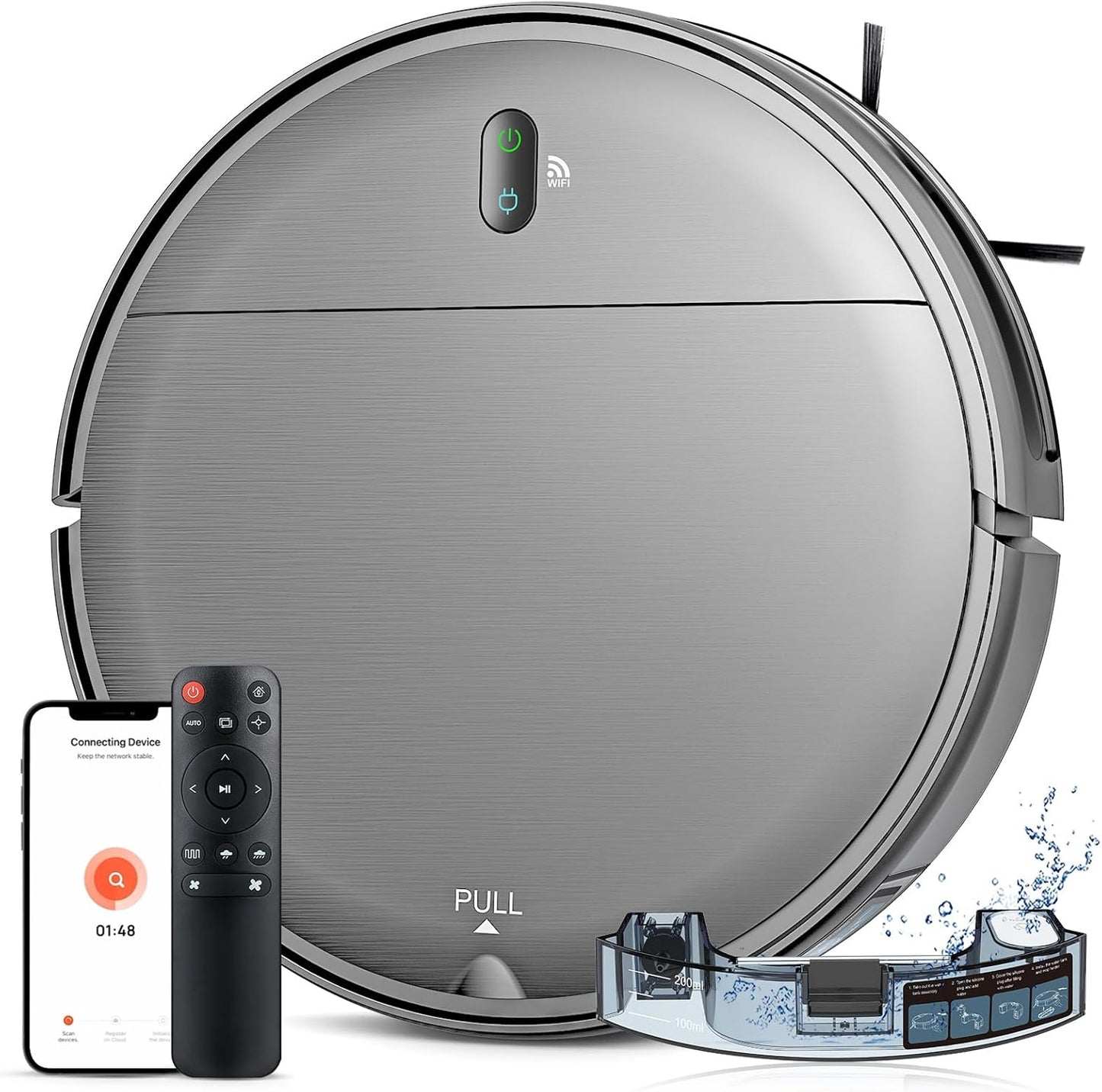Smart 2-in-1 Robotic Vacuum: Self-Charging, App Control, Ideal for All Floors
