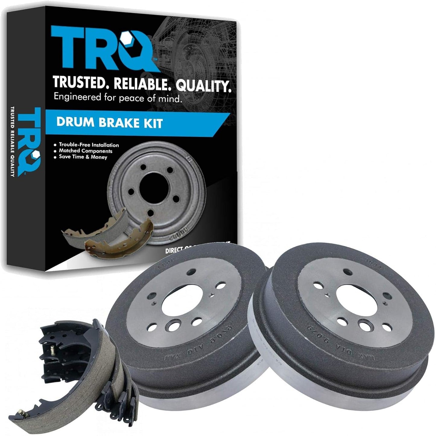 TRQ Rear Brake Drums and Shoe Set for Toyota Camry Solara