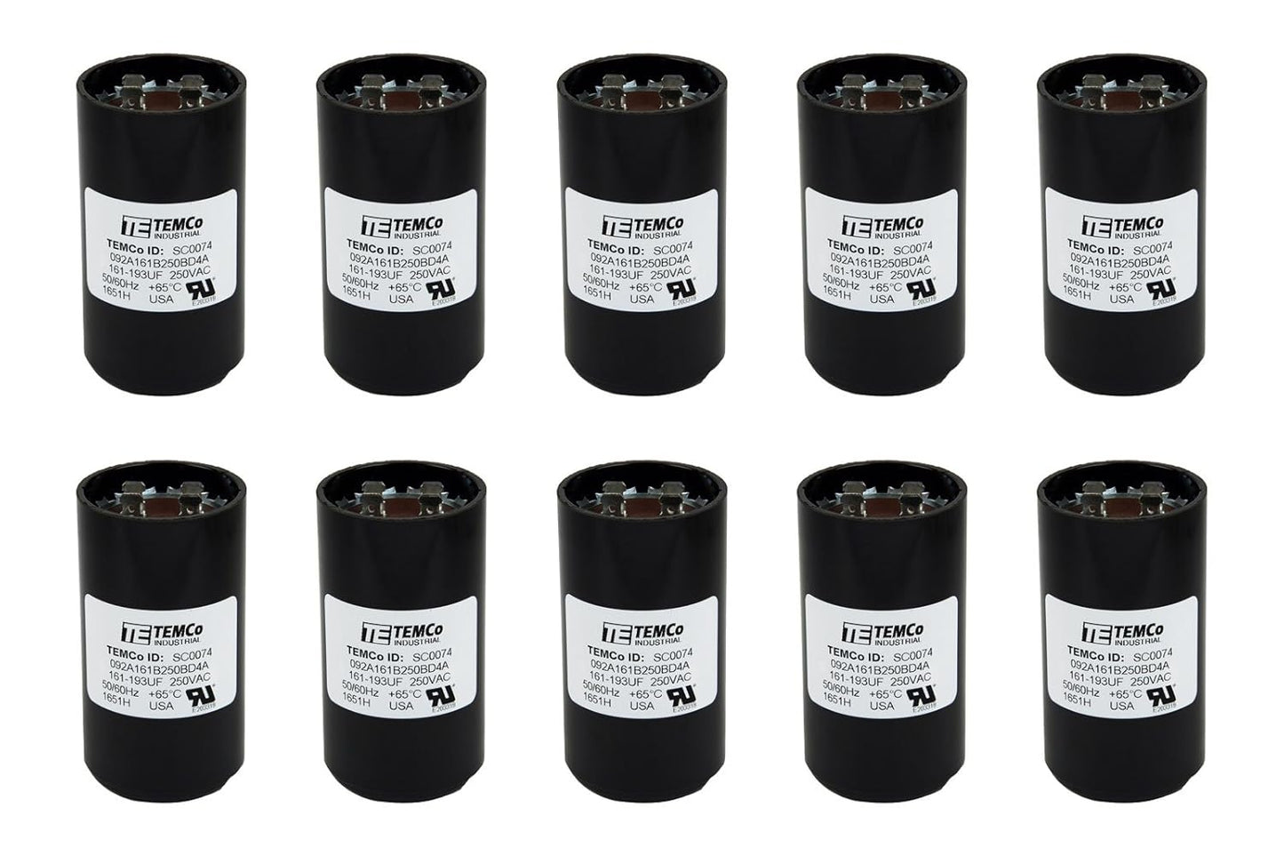 10 Pack 161-193 uF Start Capacitors for HVAC and Pump Motors