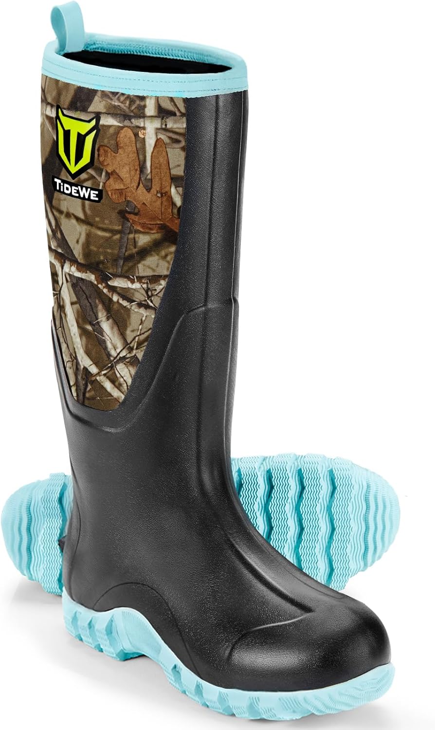 TIDEWE Waterproof Rubber Boots for Women with Steel Shank