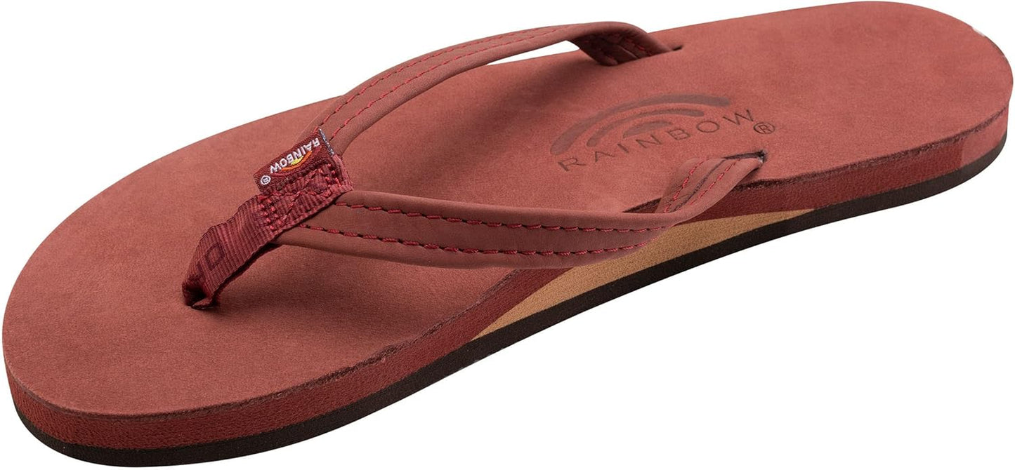 Rainbow Sandals Women's Single Layer Leather Sandal with Narrow Strap