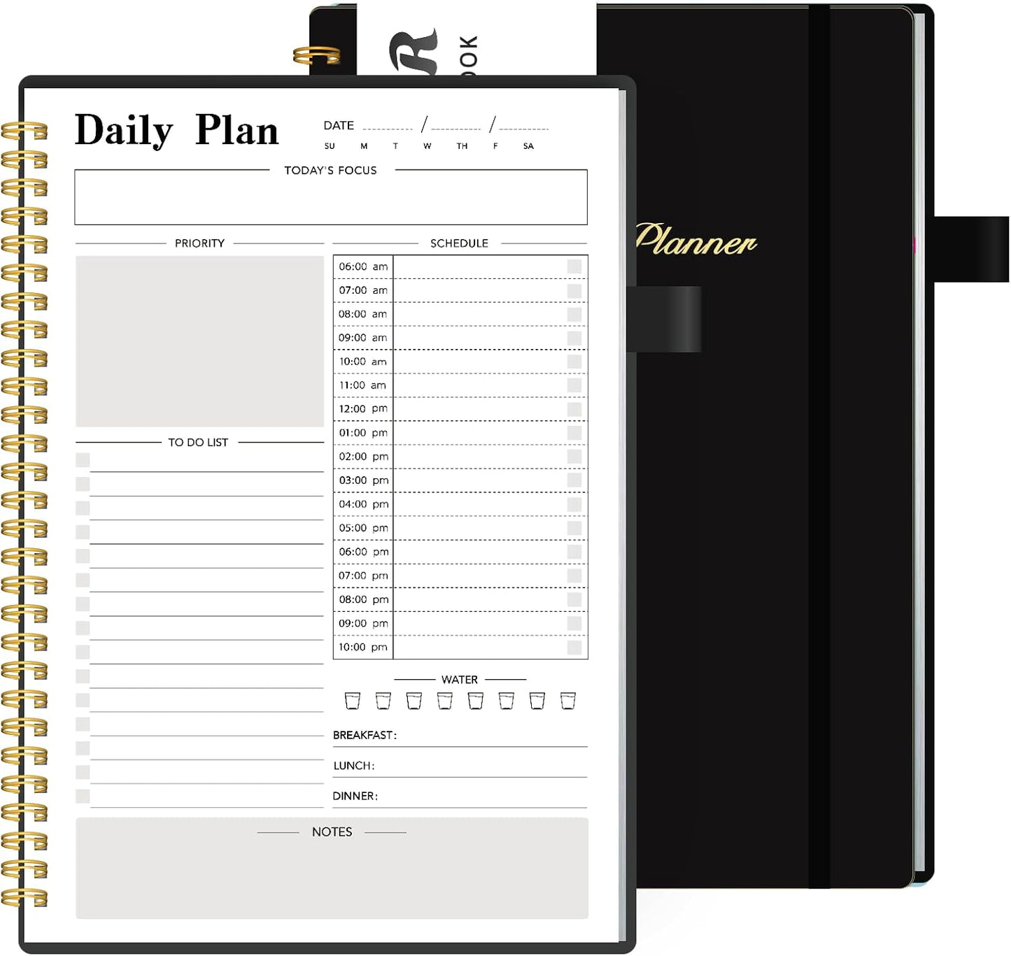 COLGRAM Daily Planner - Hourly Schedule, Flexible Cover