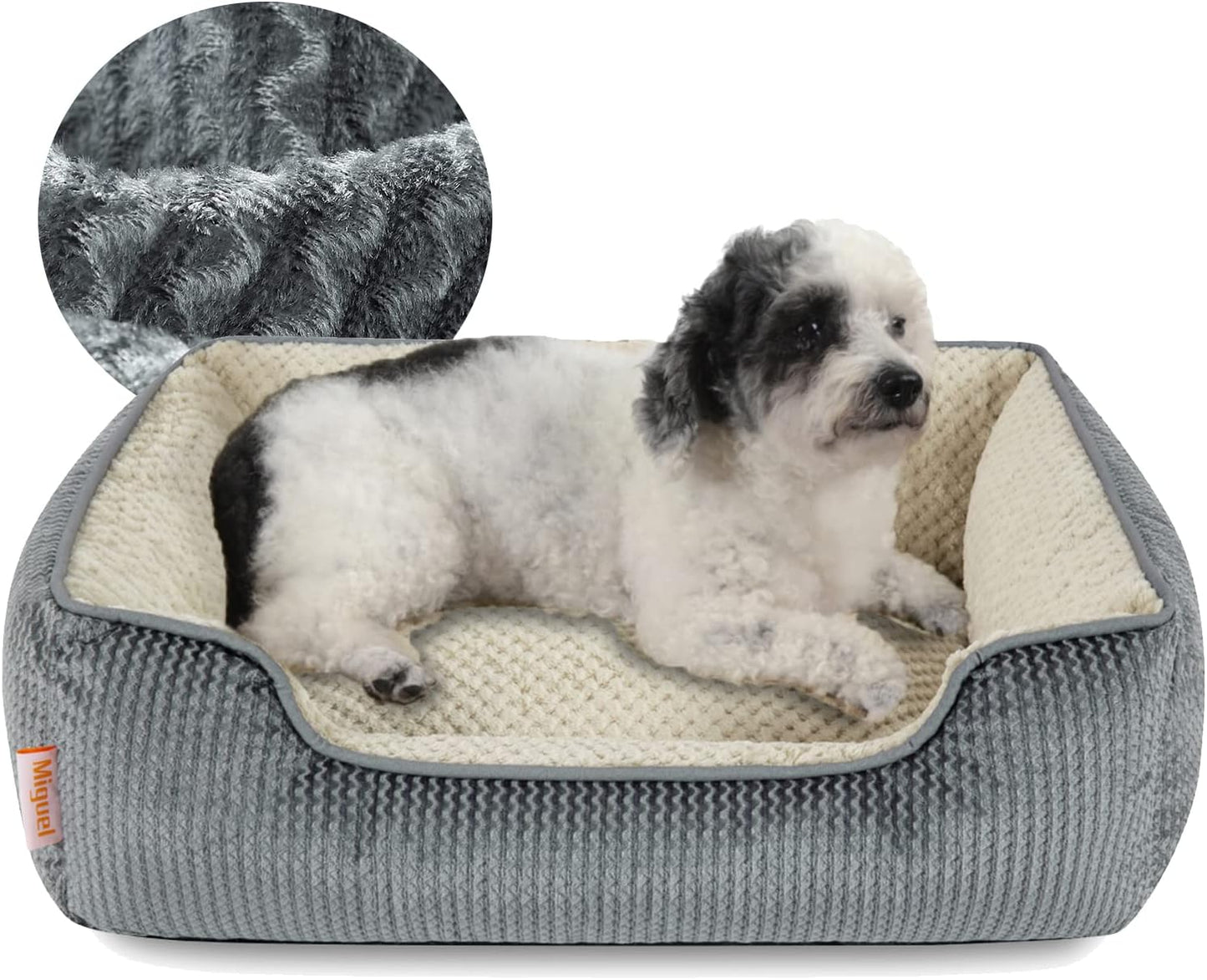 Miguel Medium Small Dog Bed with Washable Cover for Pets