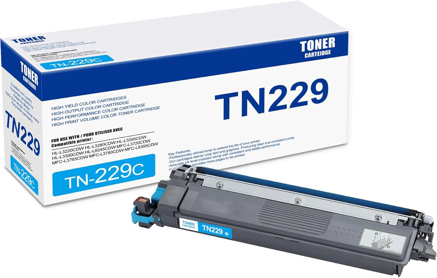 Vivid Cyan Toner for Brother Printers - IGUGNIK