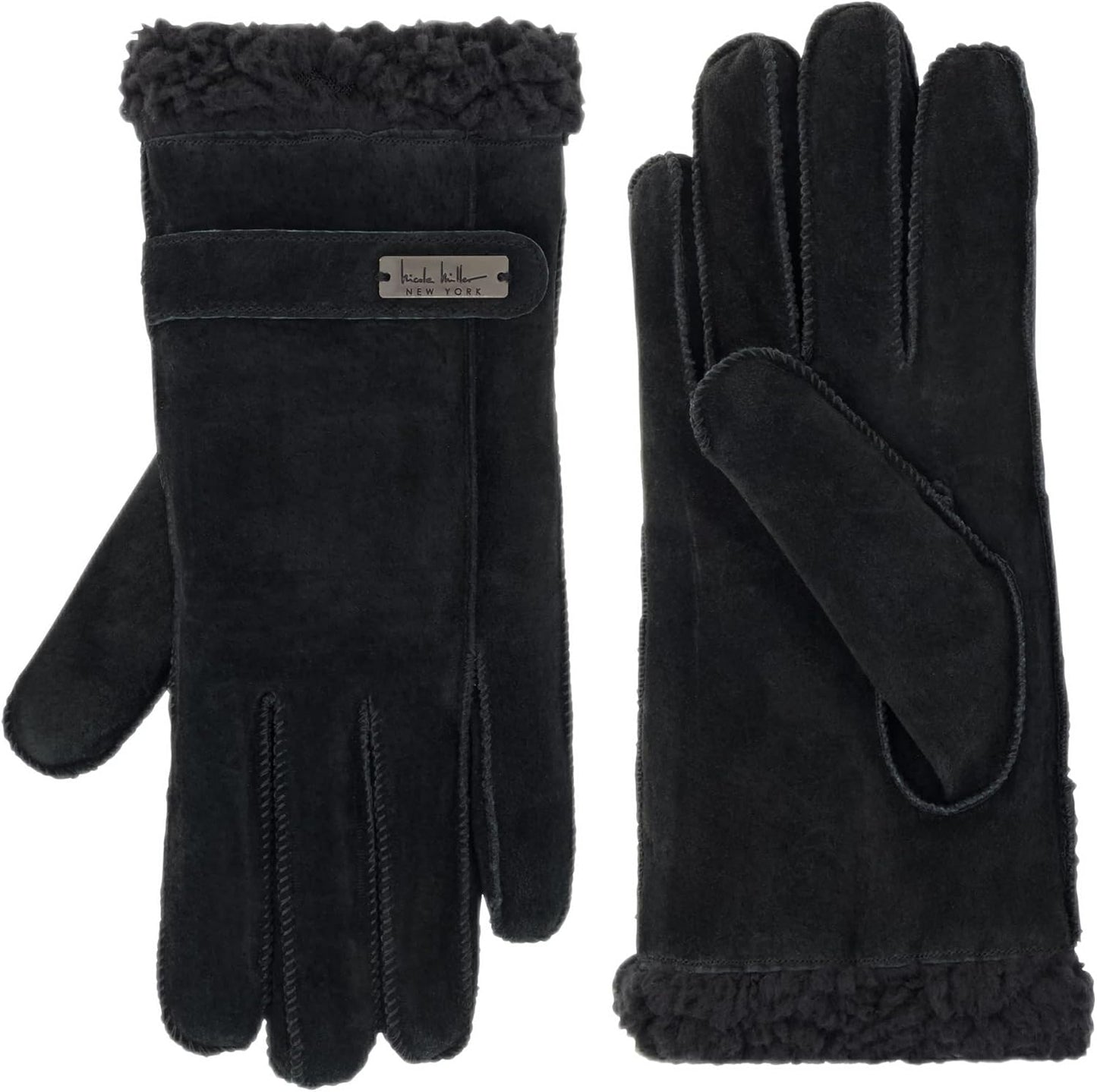 N. Miller Suede Winter Gloves - Warm Sherpa Lined