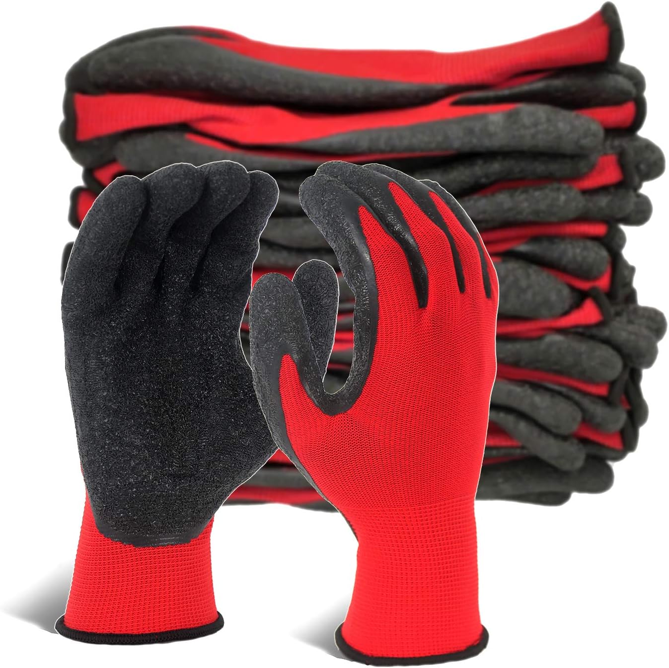 Evridwear Crinkle Latex Safety Gloves - XXL 12 Pairs