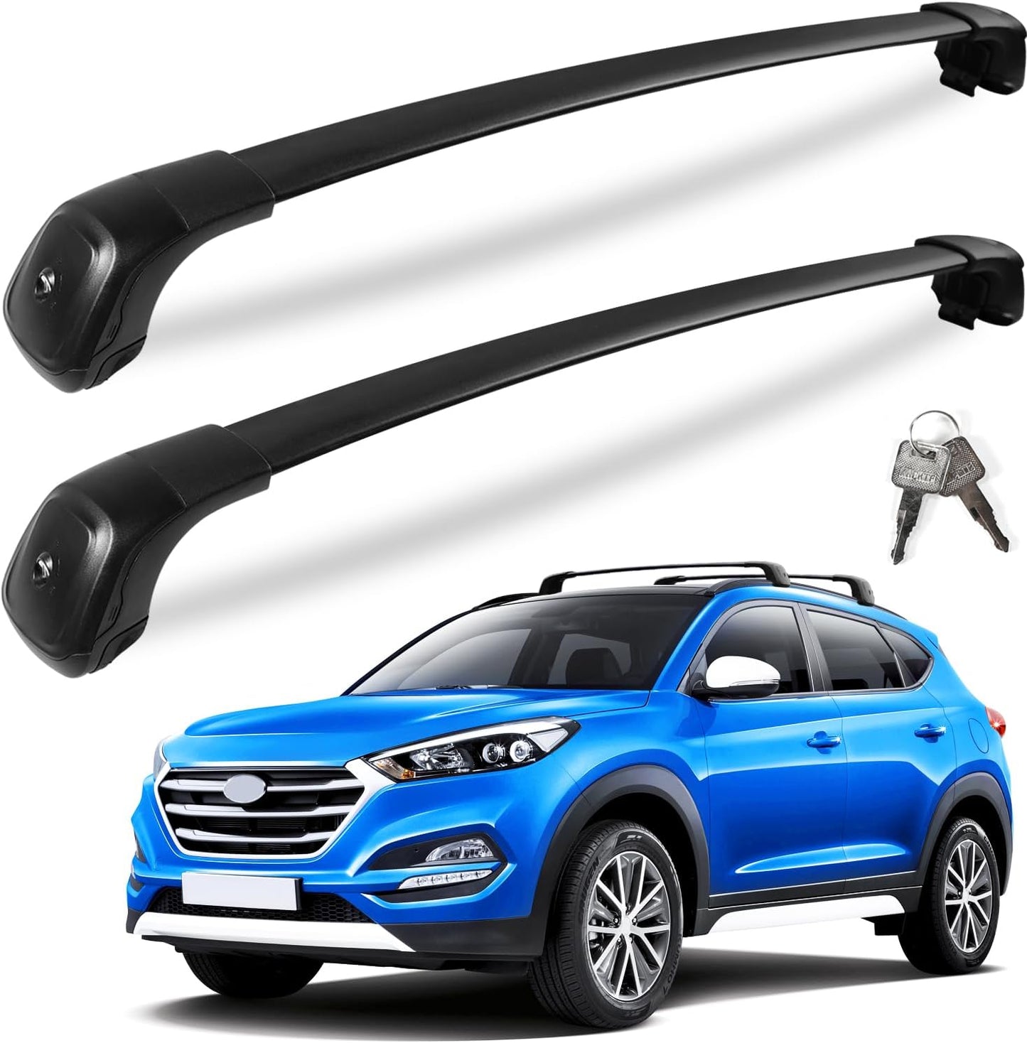 260lbs Lockable Roof Rack Cross Bars for Hyundai Tucson 2016-2021