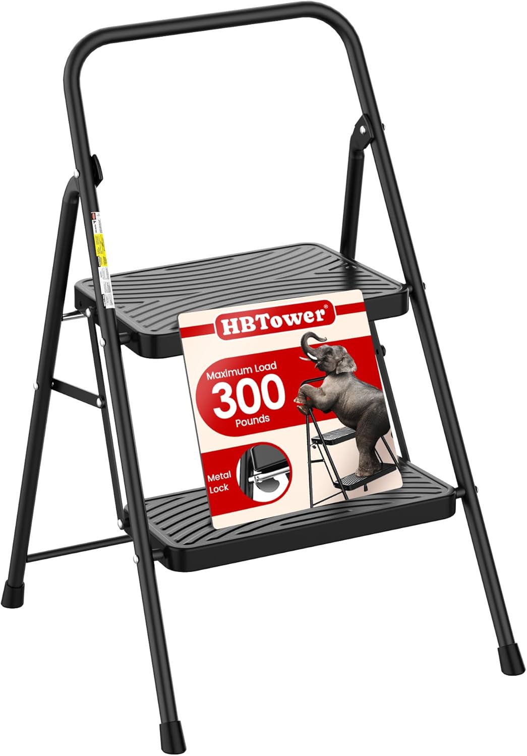 HBTower 2 Step Ladder with Wide Anti-Slip Pedal for Safety