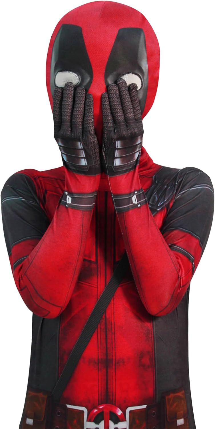 3D Print Bodysuit Heroes Jumpsuit Outfits with Headwear for Boys